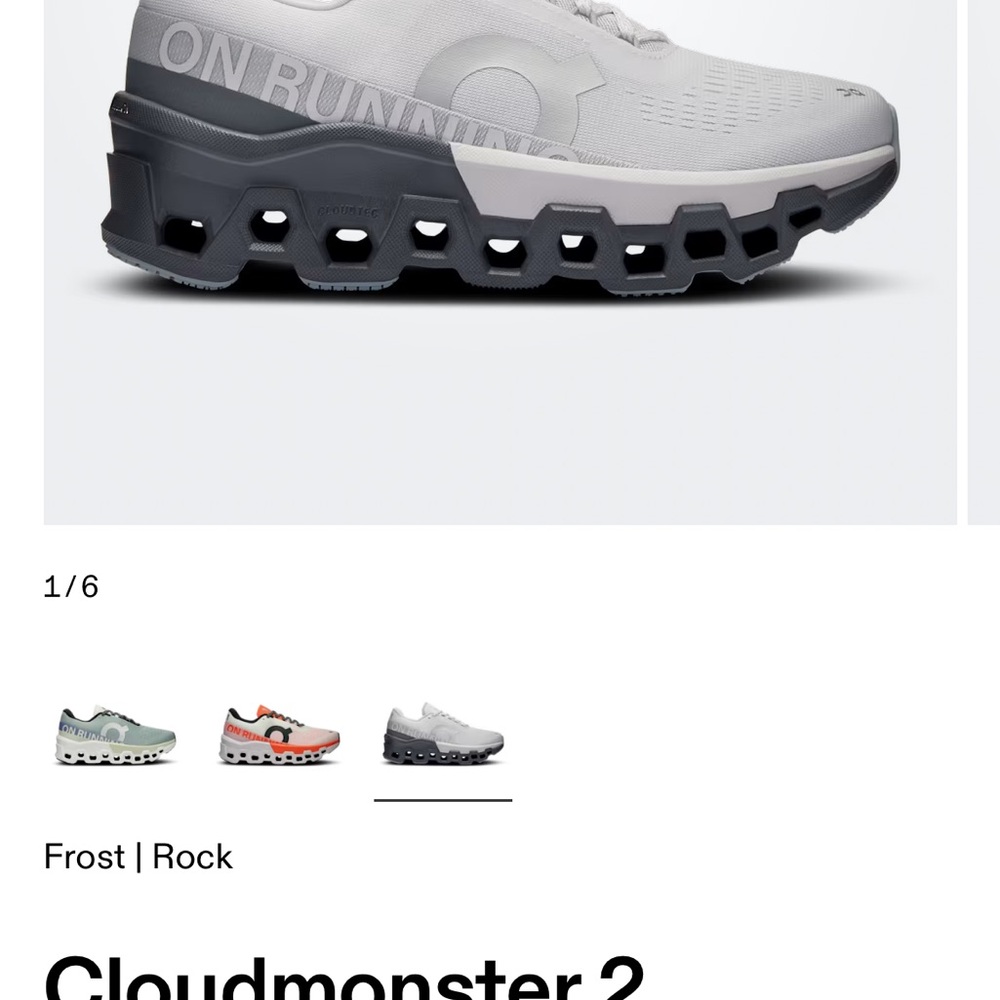 On Running Cloudmonster 2 women’s or Men's Shoes - Gray and Black